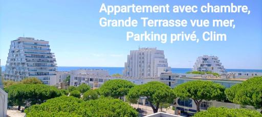 Le Sémaphore - studio climatisé, grande terrasse vue mer - parking, wifi - Housity