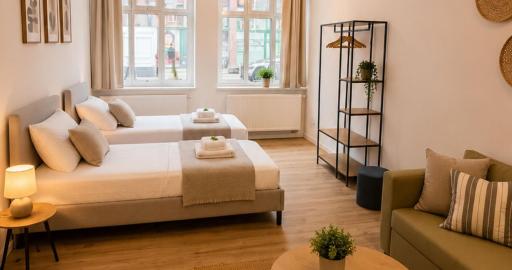 Havn Apartments - modernes 5-Personen Apartment mit Küche, WLAN, Parkplatz, zentrale Uninähe - Housity
