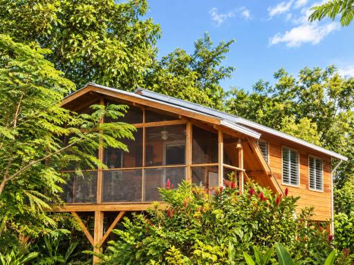 Fully equipped 2 bedroom tree top cottage, with large balcony in private garden - Housity