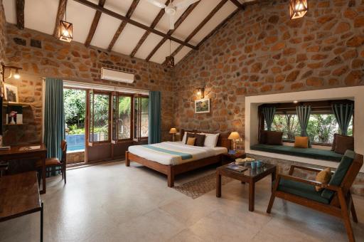 SaffronStays Lake House Bouganvillea, Nashik - rustic pool villa with great lake views and patio dining - Housity