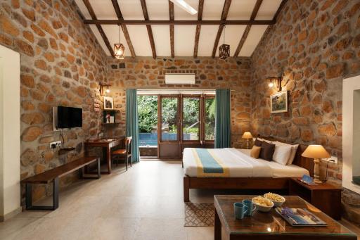 SaffronStays Lake House Bouganvillea, Nashik - rustic pool villa with great lake views and patio dining - Housity