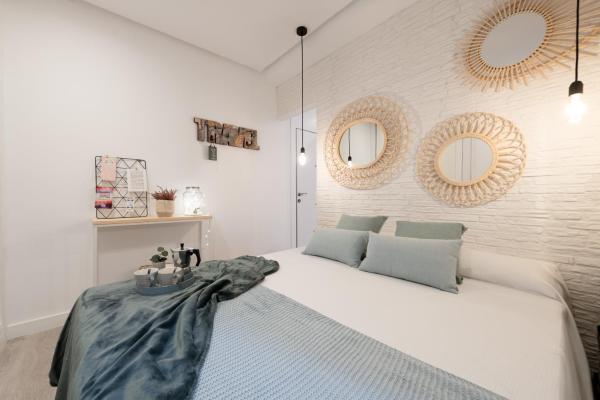 Cama o camas de una habitación en Cozy Apartment Salamanca Neighborhood