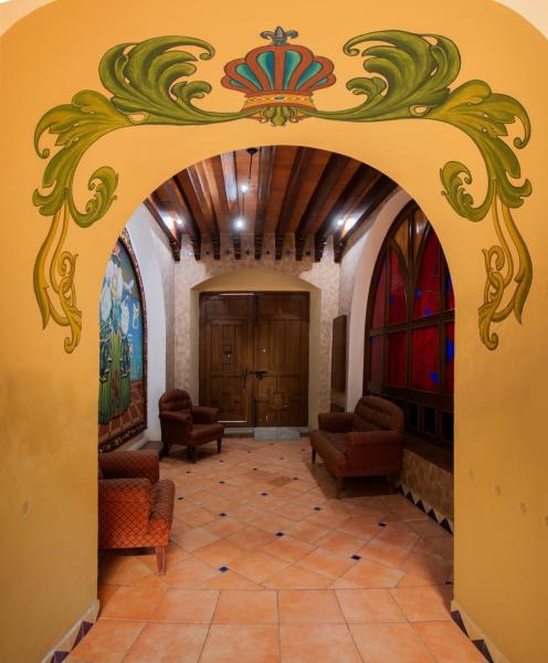 El vestíbulo o zona de recepción de Hotel Casa Barrocco Oaxaca
