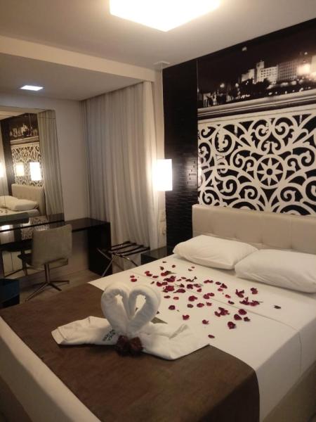 Cama o camas de una habitación en Bianca Praia Hotel