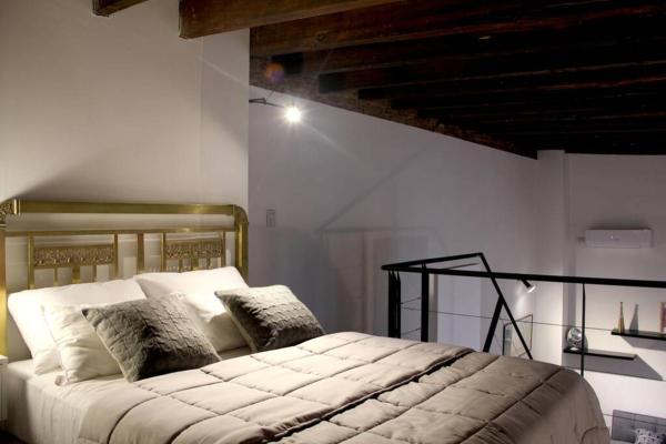 1 dormitorio con 1 cama grande en una habitación en Amazing New Loft 2 -Historical Building San Telmo en Buenos Aires