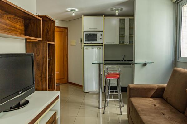 A kitchen or kitchenette at Apartamento para Casal, Florianopolis Centro, Bela Vista