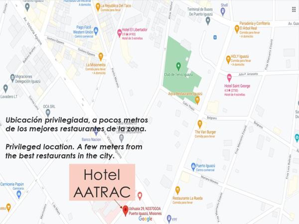un mapa de los hoteles de la ciudad en Hotel AATRAC Iguazú en Puerto Iguazú