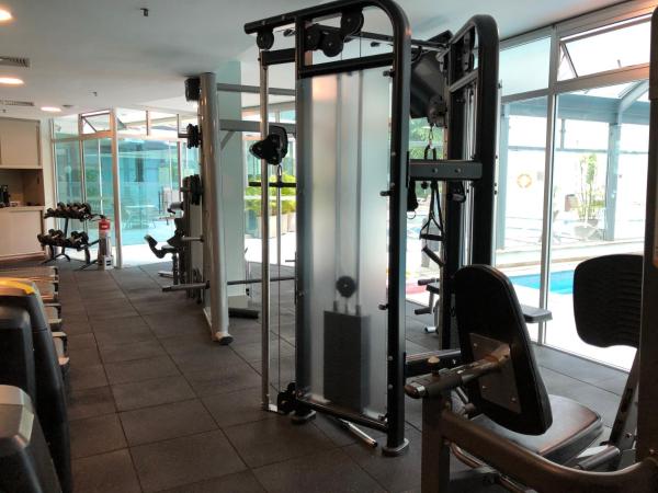 Gimnasio o instalaciones de fitness de Flat Radisson Alto Padrão na Vila Olimpia