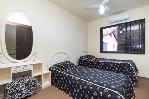 Cama o camas de una habitación en APARTAMENTO BEIRA MAR LATERAL NA PRAIA DE MARISCAL 2662