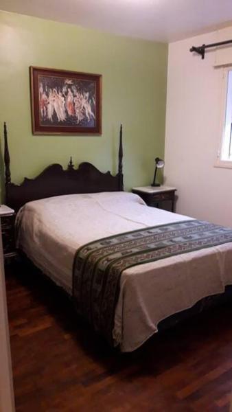 1 dormitorio con 1 cama grande y una pintura en la pared en Depto para 4 personas Centro Salta capital en Salta