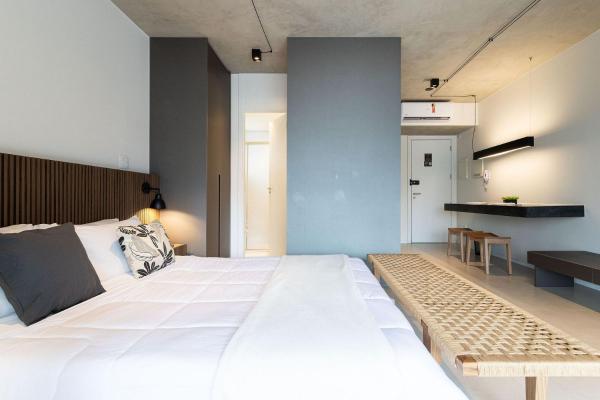 Cama o camas de una habitación a añoLife Black Design Faria Lima 34