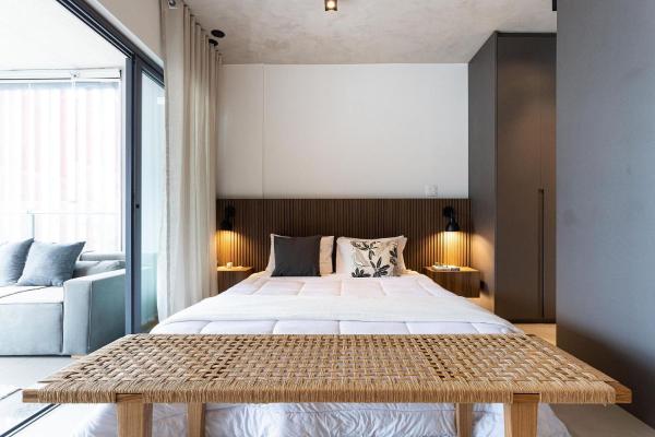 Cama o camas de una habitación a añoLife Black Design Faria Lima 34