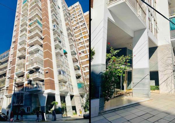 dos imágenes de un edificio alto con un edificio en Big Apartment in Belgrano with 3 rooms and 3 baths en Buenos Aires
