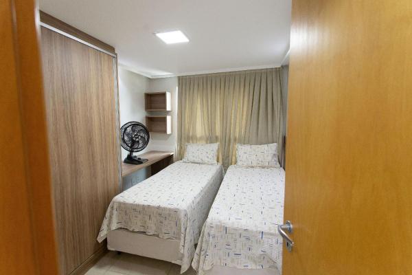 Cama o camas de una habitación en Carpediem - Apartamento em localização privilegiada de Cabo Branco