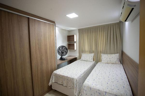 Cama o camas de una habitación en Carpediem - Apartamento em localização privilegiada de Cabo Branco