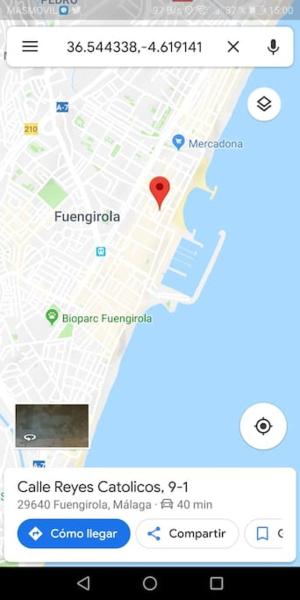 Estudio en playa de Fuengirola wifi a vista de pájaro