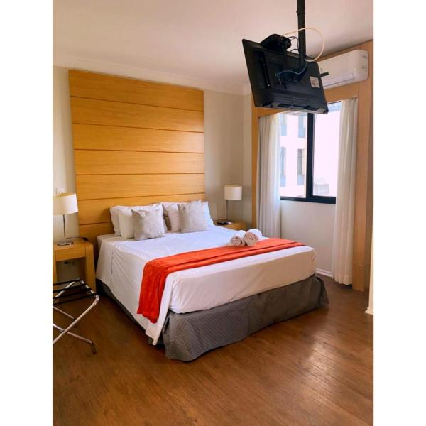 Cama o camas de una habitación en Suite Luxo Flat Hotel Aeroporto Congonhas