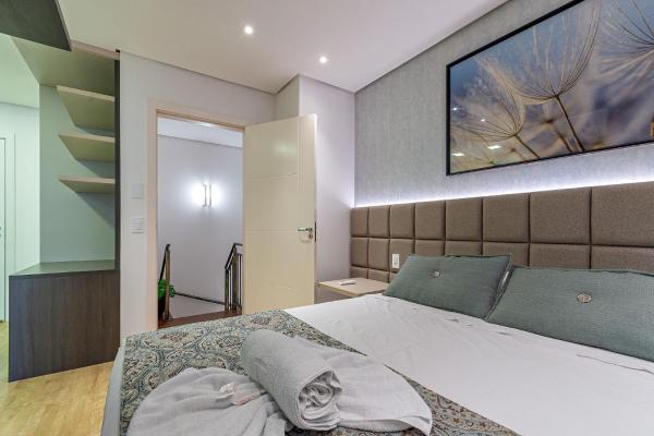 Cama o camas de una habitación en Apartamento Gramado Stillo excelente