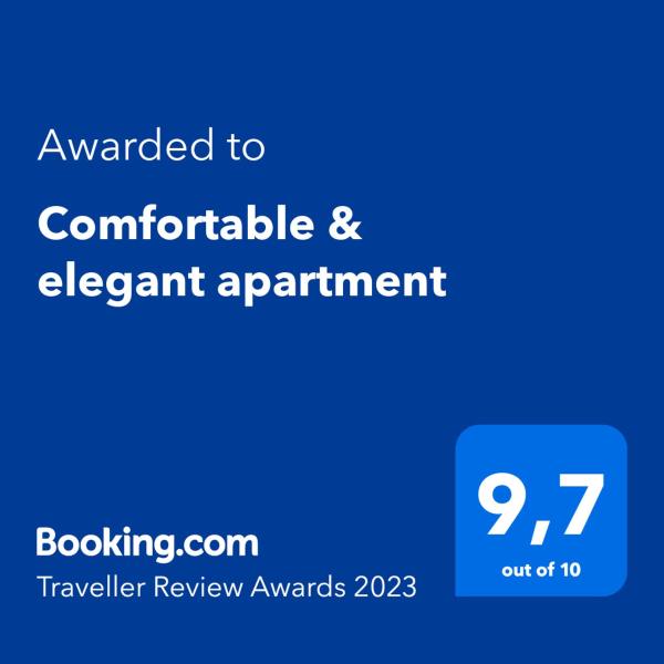 una señal azul con el texto asignado a una cita cómoda y en elefante en Comfortable & elegant apartment en Buenos Aires