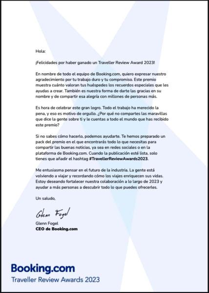 una carta de un terapeuta solicitando un premio de recuperación de un terapeuta en Departamento "Los López" en Mendoza