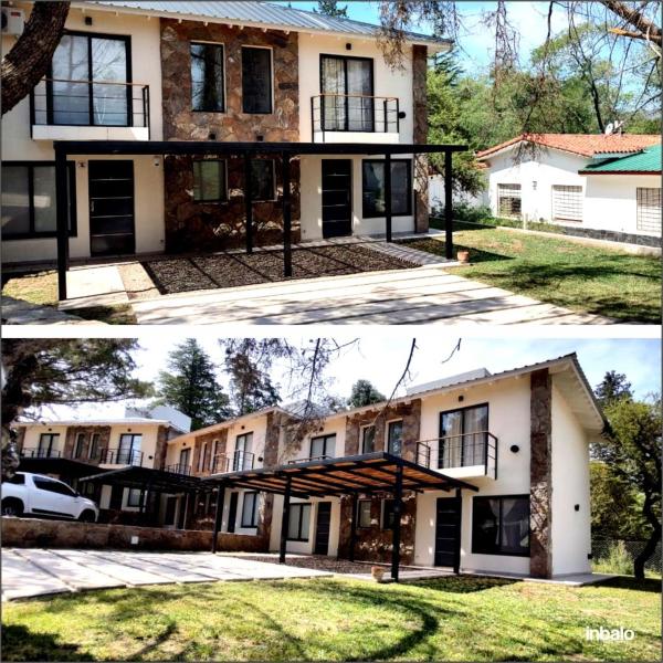 dos fotos de una casa antes y después de ser remodelada en Villa General Belgrano Inbalo 01 en Villa General Belgrano