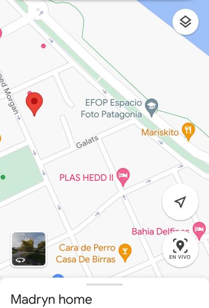 Captura de pantalla de un teléfono móvil con mapa en Madryn home Pto Madryn en Puerto Madryn