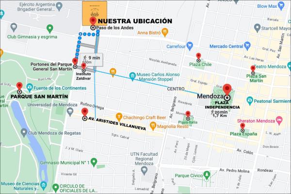 un mapa del observatorio miskatónico en Alojamiento Ideal en Ciudad de Mendoza - Amplio y bien ubicado en Mendoza