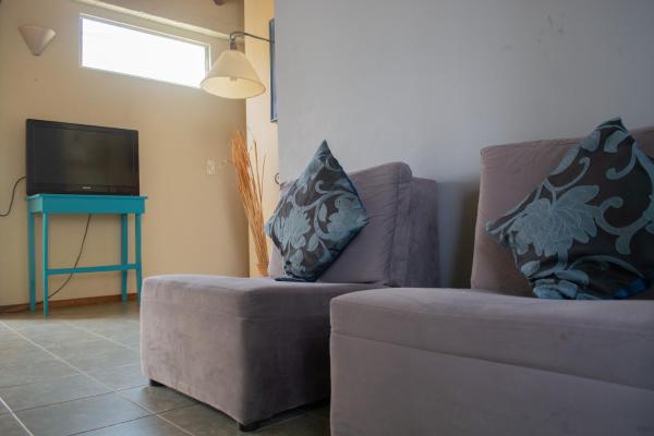 sala de estar con sofá y TV en Andes Home 4 en Mendoza