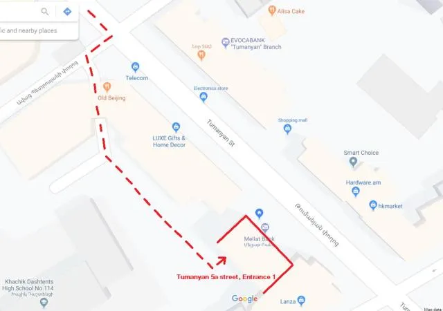  Yerevan center apartment 5A - picture  : Floor plan,Facade/entrance,Bird's eye view,Bird's eye view,Property 