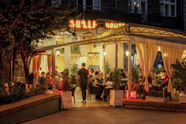  Boutique ETHNO HOTEL - picture  : Toilet,Property building,Restaurant/places to eat,Night,group of guests,Property 