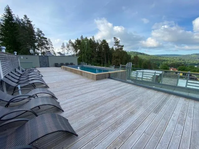  JBX Resort Apartments Lipno - picture  : Swimming pool,View (from property/room),Balcony/Terrace,Spa and wellness centre/facilities,Mountain view,Swimming pool,Property 