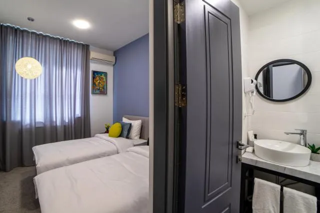  Aurora Hotel By Benefice - picture  : Bathroom,Bed,Bed,Bedroom,Property,Room 