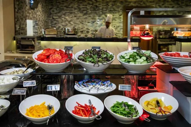  Elite Byblos Hotel - picture  : Kitchen/kitchenette,Restaurant/places to eat,BBQ facilities,Food,Food and drinks,Dining area,Food,Breakfast,Buffet breakfast,Property 