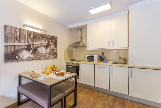  Pierre & Vacances Andorra Bordes d’Envalira - picture  : Kitchen/kitchenette,Dining area,Food and drinks,toaster,Property 