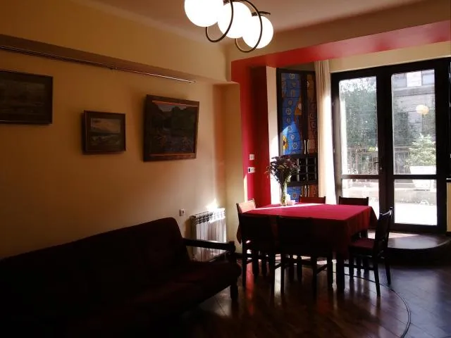  Yerevan center apartment 5A - picture  : Dining area,Bathroom,Summer,View (from property/room),Photo of the whole room,City view,Garden view,Street view,Sunrise,Property,Room 