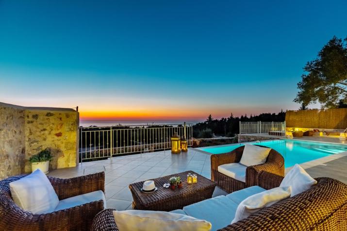 Fiscardo Luxury Stone Villa Alex ,with sunset view!