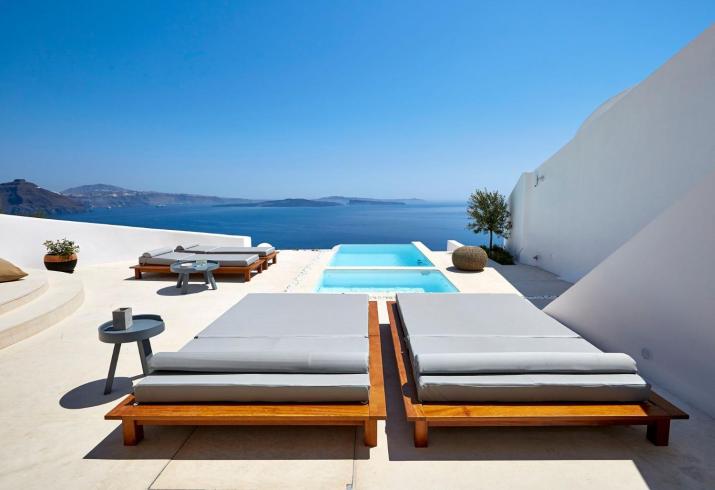 Elegant Santorini House Villa Serenity Caldera ViewOutdoor Hot Tub Private Pool Oia