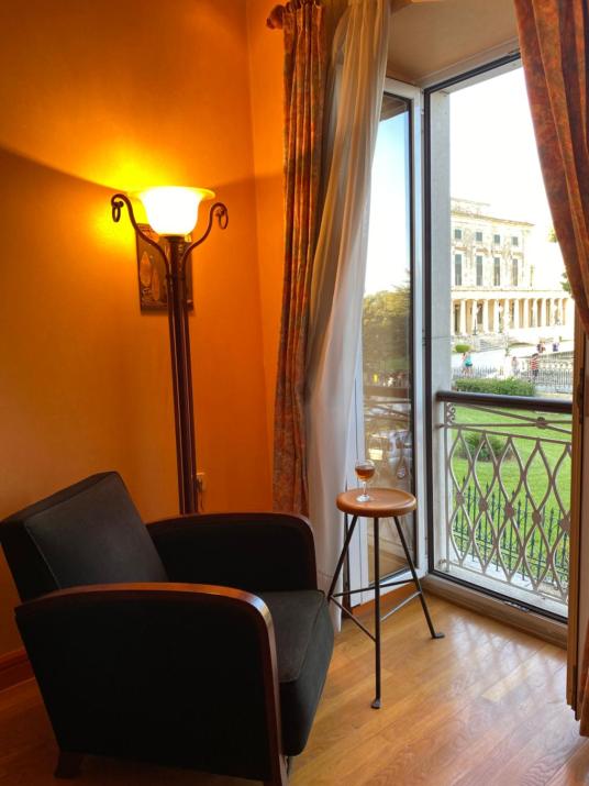 Palazzo Luxury Suite - View to Liston square & Old Fortress of Corfu old town