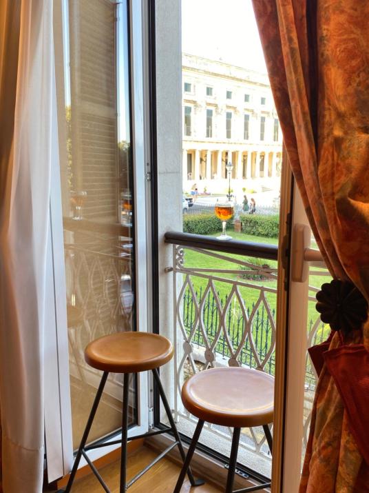 Palazzo Luxury Suite - View to Liston square & Old Fortress of Corfu old town