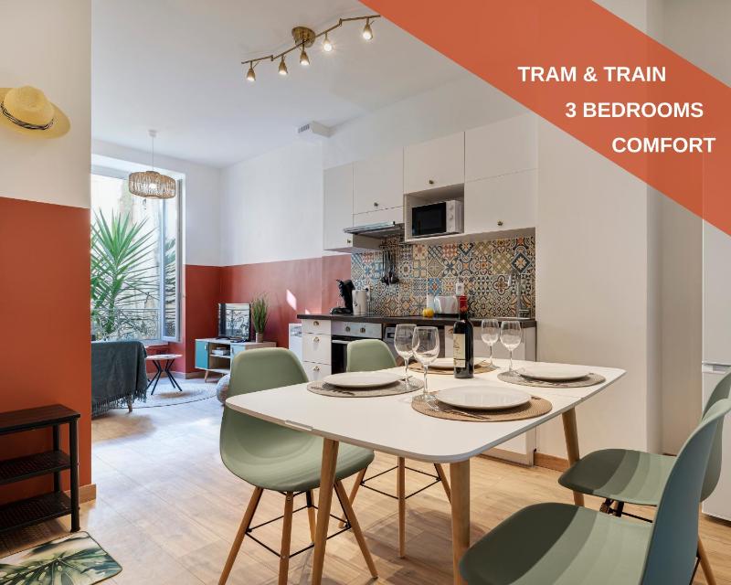 Cosy and Trendy 3 Bedrooms train tramway — отель с удобствами в Николь