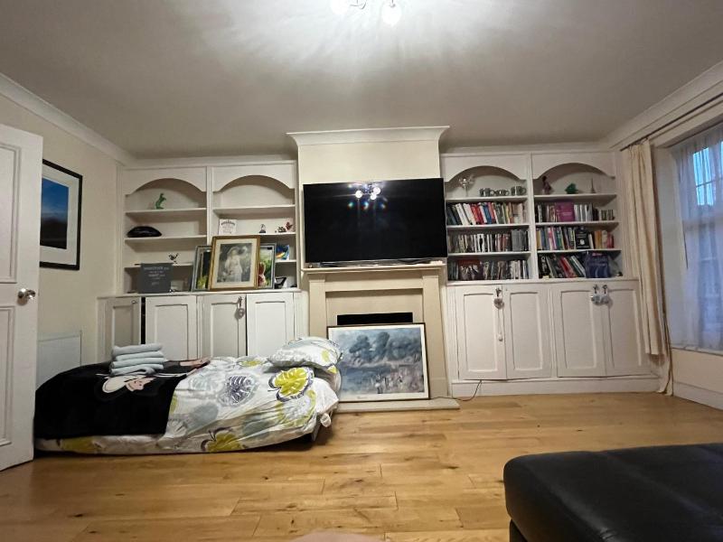 Beautiful big living room with sofa bed — комфортный отель в Лондоне