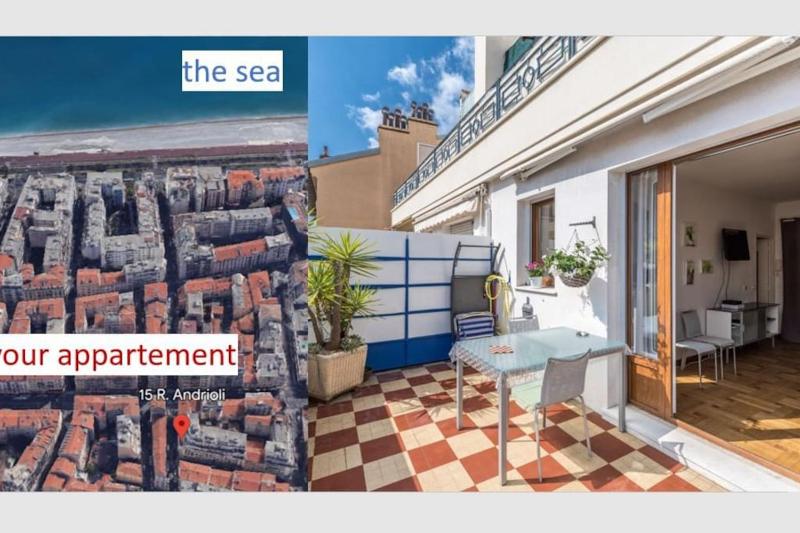 Studio with large terrace sea view 4th floor — отель с удобным расположением в Николь