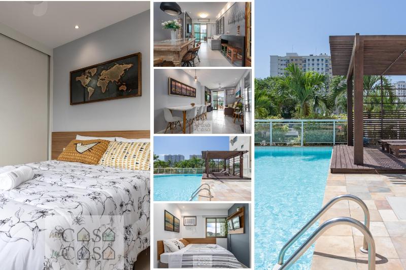 TOP 3 QUARTOS com ESTACIONAMENTO em Condominio com PORTARIA 24h, PISCINA, Sauna e Parquinho Infantil - Apartamento com Ar Condicionado, SmarTV, Wi-Fi 120 mbps e Cozinha Completa — забронировать отель в Рио