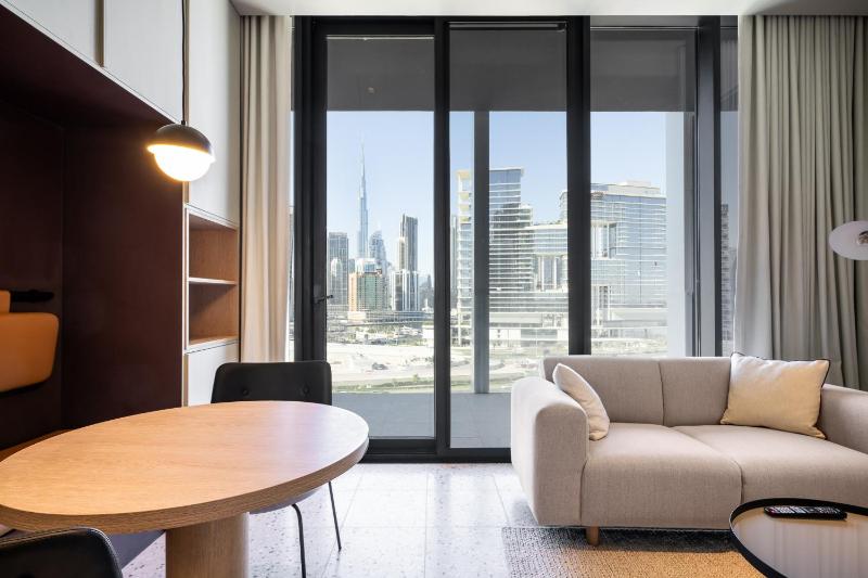ALH Vacay - Upside Living - Studio with Burj view — отель с удобствами в Дубае