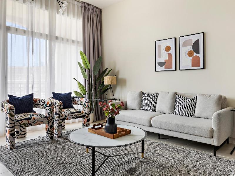 Bright 1 bedroom in LaFontana Arjan 10 — отель с удобствами в Дубае