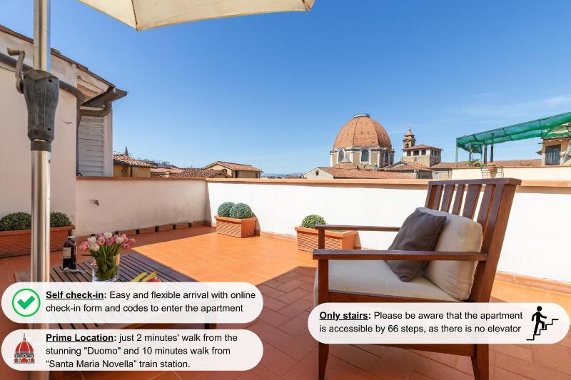 Damasco penthouse with terrace near the Duomo — комфортный отель в Флоренции
