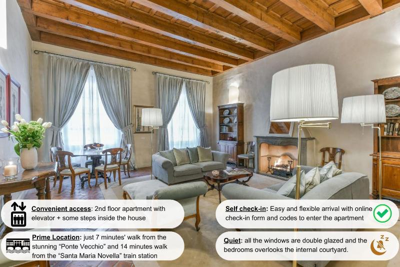 Pontormo apartment with fireplace in Oltrarno — отель с удобствами в Флоренции