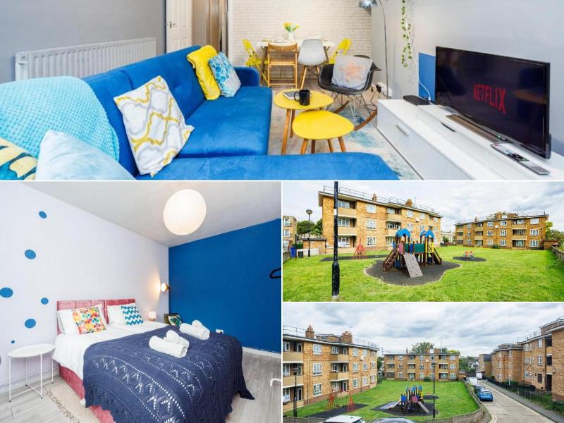 Spacious 2-Bedroom Apartment with Terrace & Garden Views near Olympic Stadium — забронировать отель в Лондоне