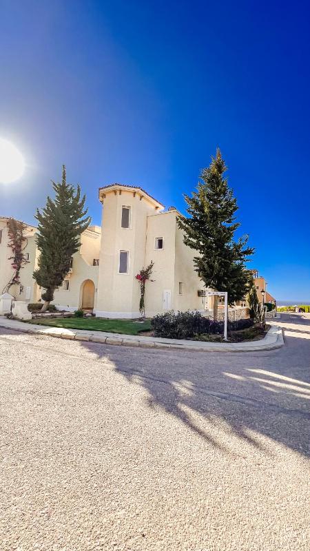 Villa pool area at sunset