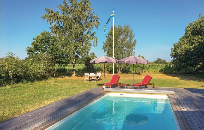 Beautiful home in Lttorp with 3 Bedrooms, WiFi and Private swimming pool